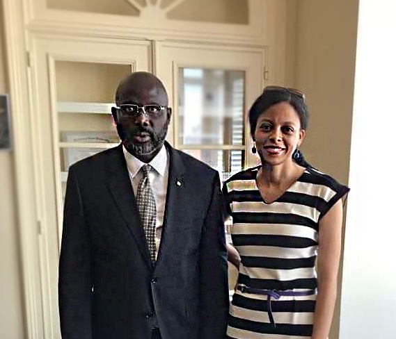 Tonia Dabwe ontmoet George Weah